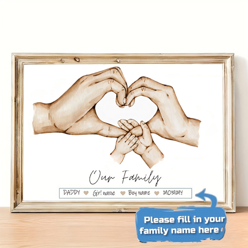 Photography Interior - Personalizado família mão cartaz nome pintura